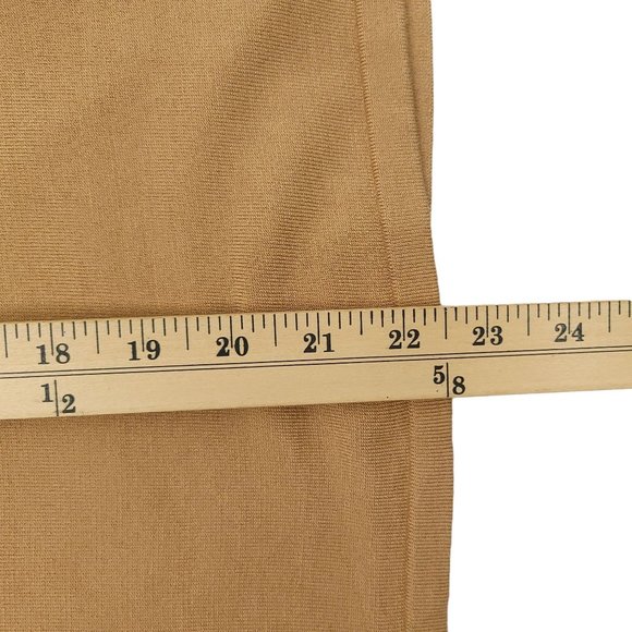 Lisa International Wool Vest Mock Neck Knit Top Set M Faux Fur Trim Brown Tan - Picture 8 of 16